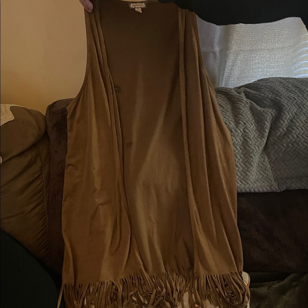 Brown Fringe Vest